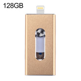 RQW-02 Unidad flash 3 en 1 USB 2.0, 8 pines y micro USB de 128 GB, RQW-02 dorada